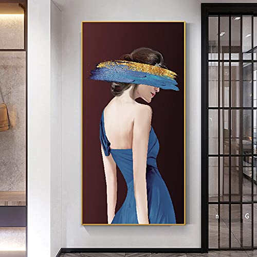 Peinture sur toile fille pour salon design au style scandinave