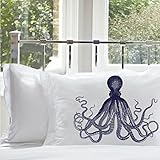Navy Blue Deep Sea Octopus Pillowcase (1 Case)