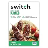 Switch Foods Plant-Based Kabab | 18g Protein | Soy, Gluten, GMO, Allergen & Dairy Free | Halal & Kosher | 4 Skewers | 8.5 Oz