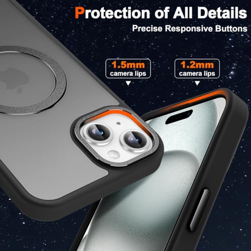 Lufanbis Magnetic for iPhone 15 Case with Ring Stand, Space Black - image 6