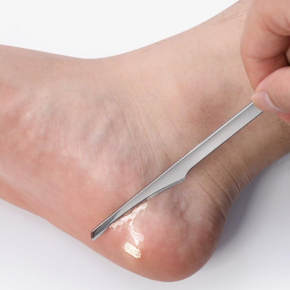 Set di 2 Raschietti per Pedicure Professionali, Set di Coltelli per Unghie, Raschietto per Rimozione della Pelle Morta, per Pelle Secca, Dura E Screpolata