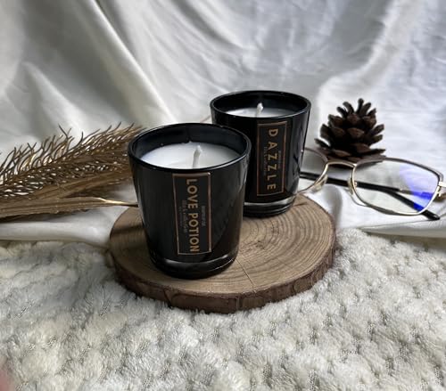Image of Mini Soy Wax Scented Candles - Luxury Soy Wax Scented Candles, Long Burn Time, Black soot- Free Pack of 2 (Aesthetic Candle, Luxury Candle)
