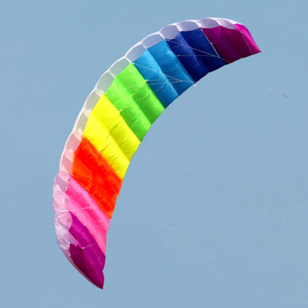 Cerf-volant Gonflable Arc-en-ciel – 1,4 M – Double Ligne – 2 Lignes De 30 M – Pour Adulte Et Ado Dès 14 Ans