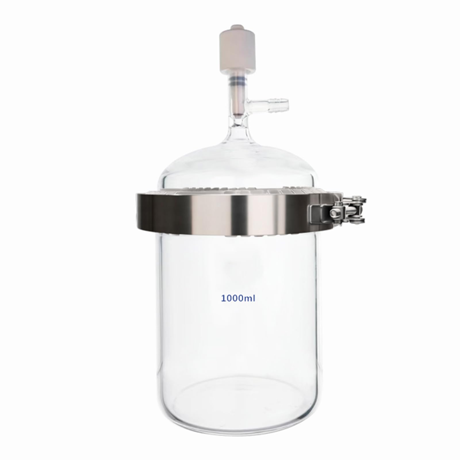 Kit De Reacción De Vidrio De Fondo Plano/Redondo, Reactor De Vacío a Presión, con Manómetro, Ranura para Brida, Diseño De Apertura, 250 Ml - 1000 Ml, para Experimentos De Química