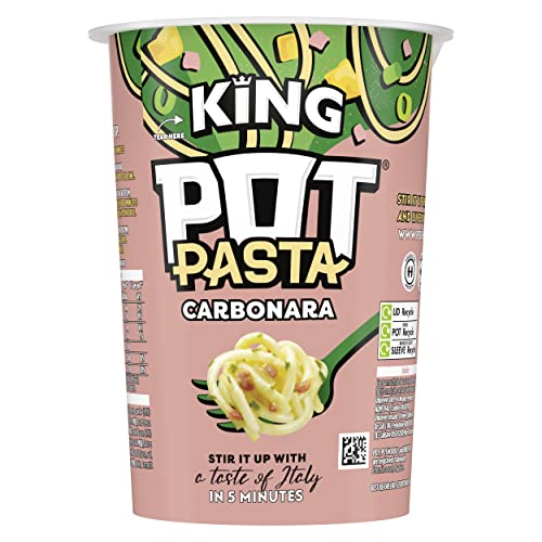 Pot Pasta King Creamy Carbonara instant hot snack from the nations favourite instant noodle brand* quick snacks for when you need filling up Instant Noodle 69 g