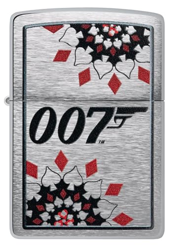 Image of Zippo James Bond Windproof Lighter - 007 Logo Color Image Design on Street Chrome, Refillable
