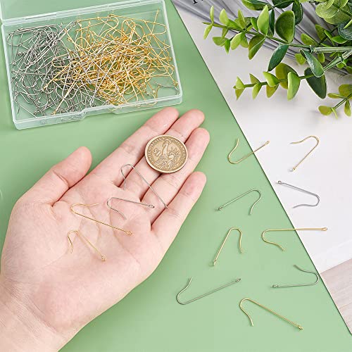 UNICRAFTALE 160Pcs 2 Size 2colors 316 Surgical Stainless Steel Earring Hooks GoldenEar Wire Hooks with Vertical Loops Pin 0.7mm French Fish Wire Earrings for Jewelry Making Hole 1.5mm - Image 4