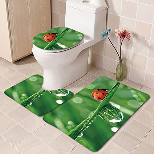 Badematten Set 3 teilig,Toilettenmatte Set,3er Badgarnitur Badezimmer Matte Set Dusch Bade Matte Vorleger Teppich 3D…