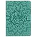 Produktbild kompatibel mit iPad 9.7 Zoll 2017 Hülle,iPad 9.7 Zoll 2017 Smart Case Cover Leder Tasche Schutzhülle,Mandala Sonnenblume Muster PU Lederhülle Flip Wallet Case Ständer für iPad 2017 9.7 Zoll,Grün