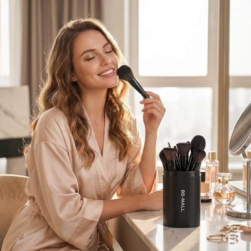 Image of BS-MALL Makeup Brush Set 18 Pcs Premium Synthetic Foundation Powder Concealers Eye shadows Blush Makeup Brushes with black case (C-Black)