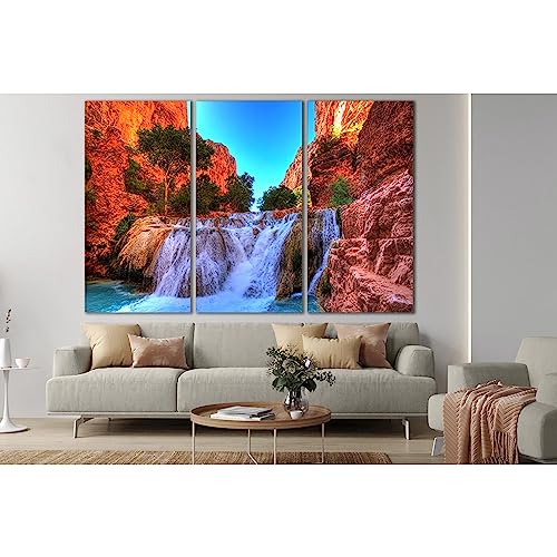 Lienzo de cascadas del Gran Cañón soluciona paredes vacías con diseño ZELLART de 90x60 cm