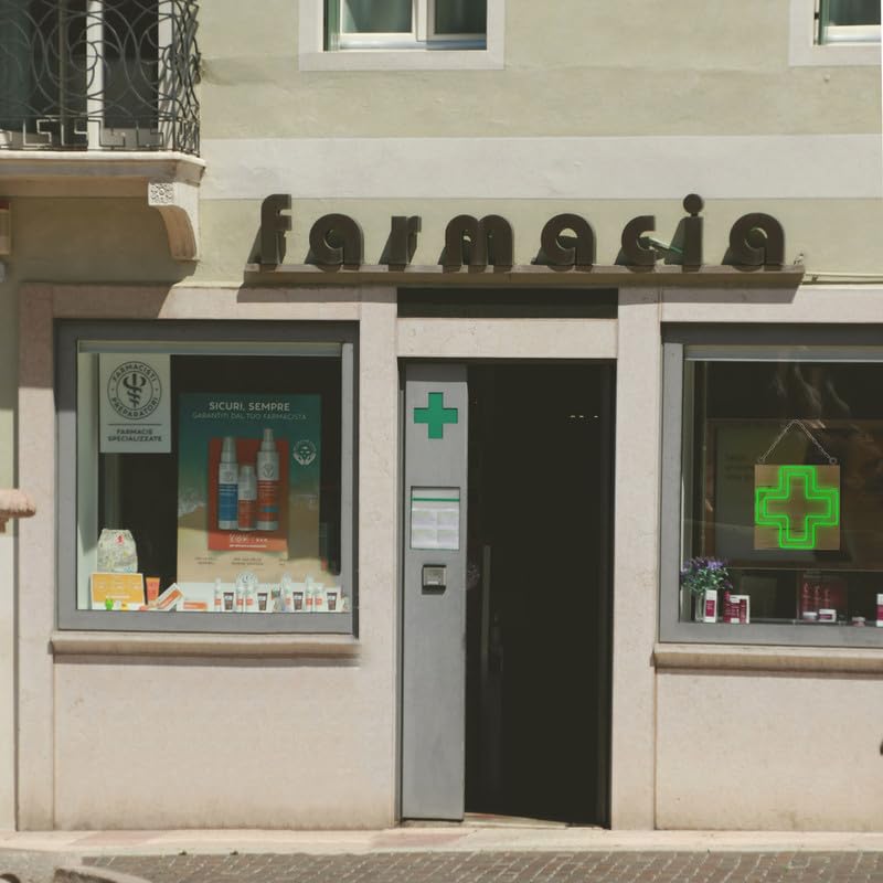 Señal de luz LED interior "Farmacie" de madera con batería 9800 mAh - Fabricación francesa