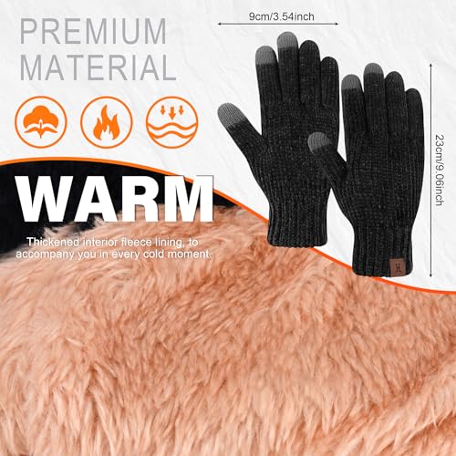 FZ FANTASTIC ZONE Womens Winter Gloves with Touch Screen Thermal Chenille Warm Lining Knit Gloves for Women Cold Weather Gift - Image 5