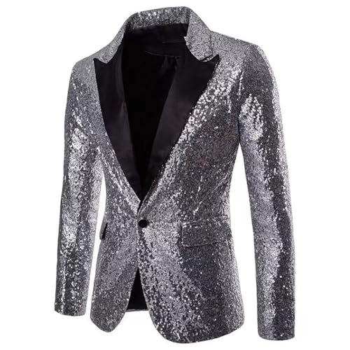 Anzug Herren 2 Teilig:Disco Outfit Herren,Pailletten Blazer,80er Jahre Outfit,Pailletten Anzug Herren,Pailletten Hose,Glamour Outfit Herren,Glitzer Männer, – Bild 3