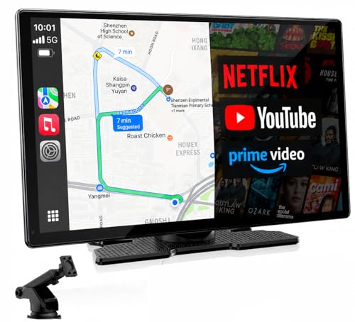 Image of Cason 9 inch Wireless CarPlay Screen with Net-Flix You Tube Apps,Car Android Player with CarPlay and Wireless Android Auto Bluetooth, IPS LED Display Screen (9 Inch Screen Only)