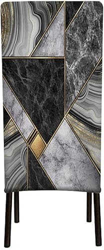 Miniatura 5 de WONDERTIFY Fundas de silla de mármol de mosaico para comedor, mármol de granito, ágata dorada, fundas elásticas protectoras de silla para el hogar y
