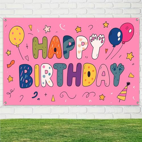 Image of HOMETITUTE Vintage Happy Birthday Banner Confetti 71x43 Inch
