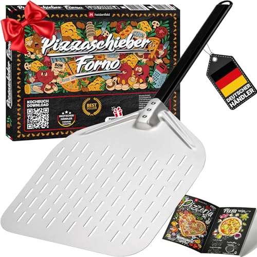 Heidenfeld Premium Pizzaschieber Forno | Pizzaschaufel perforiert...