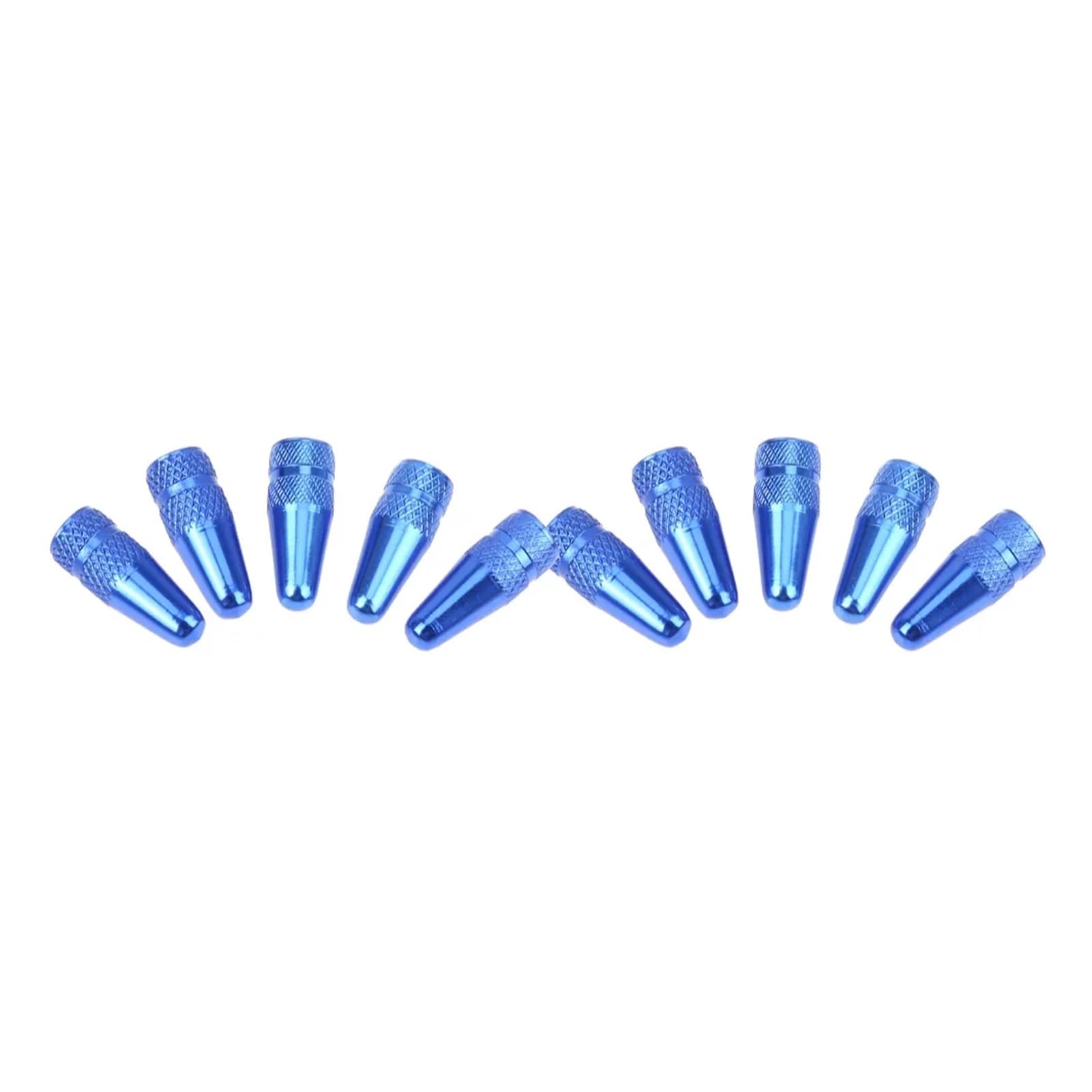 Dymkie 10Pcs Blue 5/10Pcs Bicycle Tire Valve Cap Aluminum High Pressure Caps For Presta Valves Colorful Bike Tyre Cap Mtb Bike(10Pcs Blue)