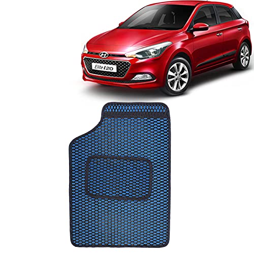 Image of Kingsway Dotted Design Car Floor Foot Mats Universal Fit for Hyundai Elite I20, Model Year : 2014-2017, Water and Dustproof, Color Blue, Set of 5 Pieces