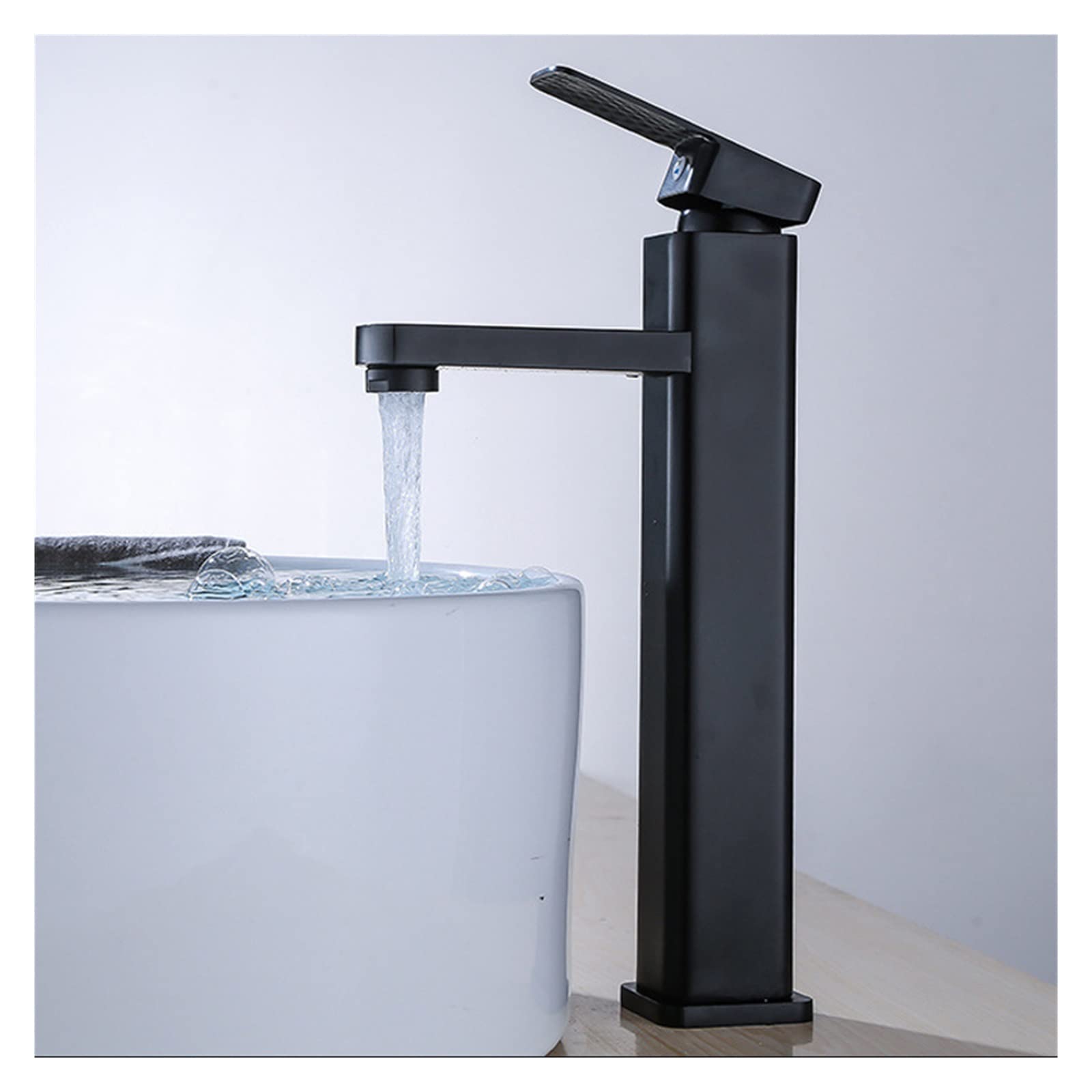 Robinet de lavabo noir mat en laiton haut de gamme pour vasque