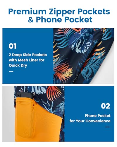 Image of maamgic 2 in 1 Mens Swim Trunks 7 Inch Swim Shorts Swim Suits Board Shorts