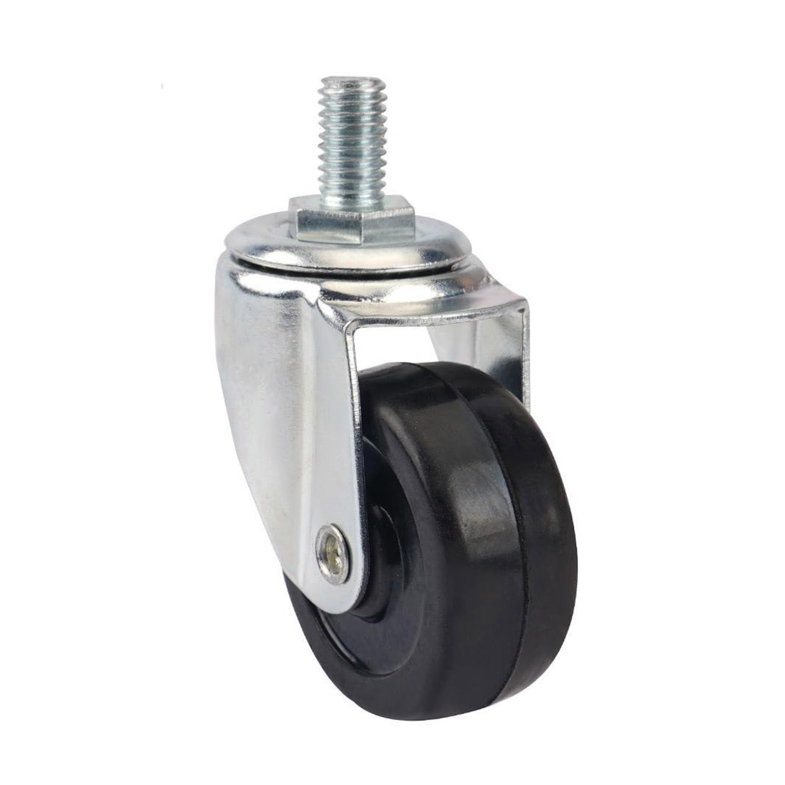 4 szt. 2" lekkie kółka obrotowe z gwintem M10×17 mm - miękkie gumowe koła do mebli i sprzętu AGD