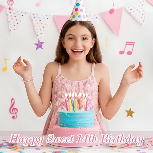Image of Sereney Birthday Gifts for Girls, Beaded Bracelets as 1 /2 1 2 3 4 5 6 7 8 9 10 11 12 13 14 15 16 Year Old Birthday Gift, Adjustable Cross /Pearl Bracelet as Happy Birthday Gifts for Daughter