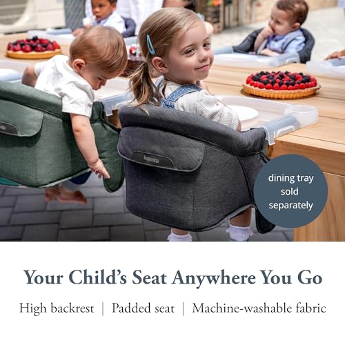 Image of Inglesina Fast Table Chair, Charcoal Gray Melange - Portable Baby High Chair - for Babies & Toddlers up to 37 lbs - Fits Tables 0.8'' to 3.5'' Thick - Compact & Easy to Use - Travel Bag Included