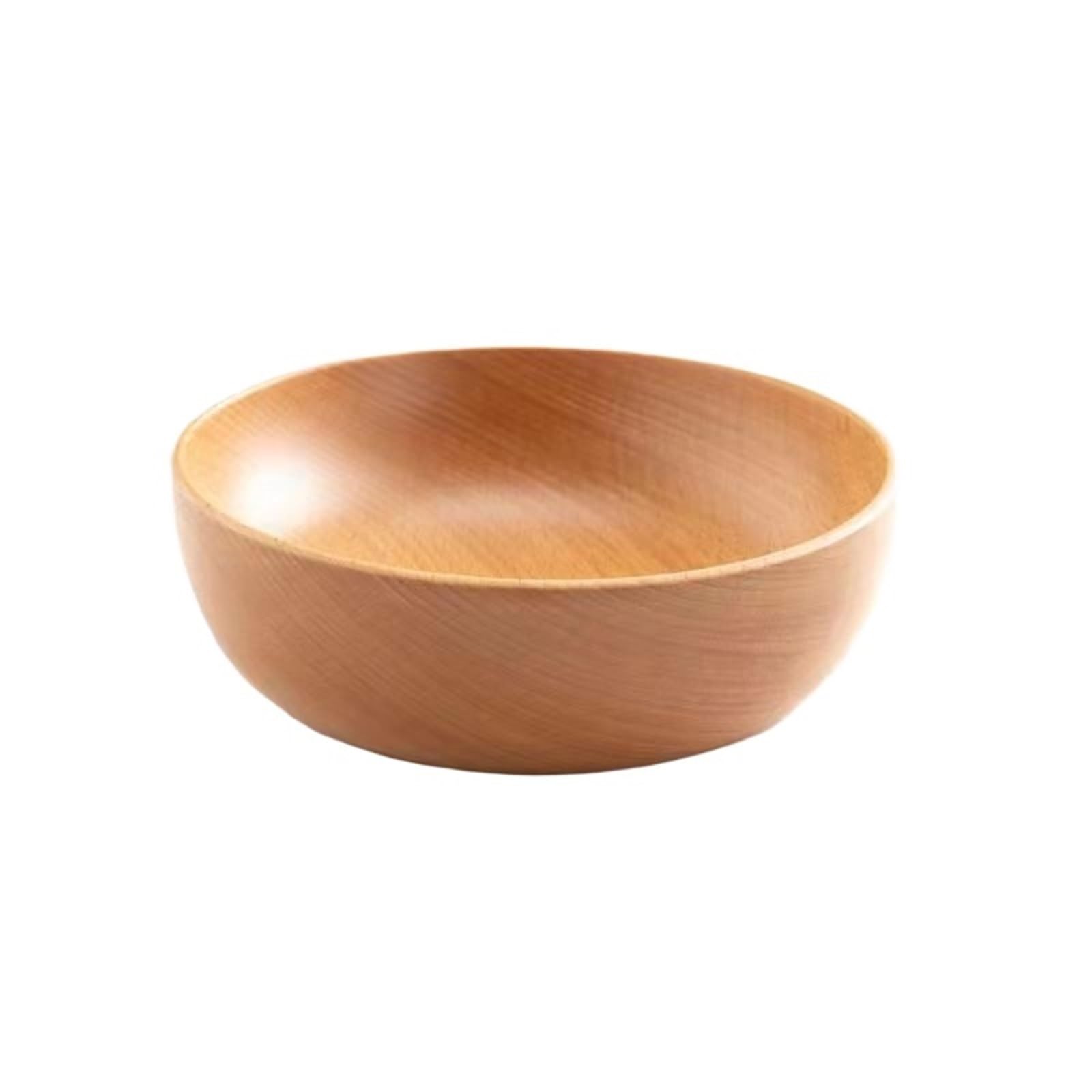 Ensaladera de madera grande, redonda, for sopa, juego utensilios cocina, hecha a mano(15X4.5CM)