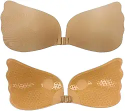 Sutiã Adesivo Invisível com Fecho Frontal, Tecido Reutilizável, Efeito Push Up, Levanta Seios