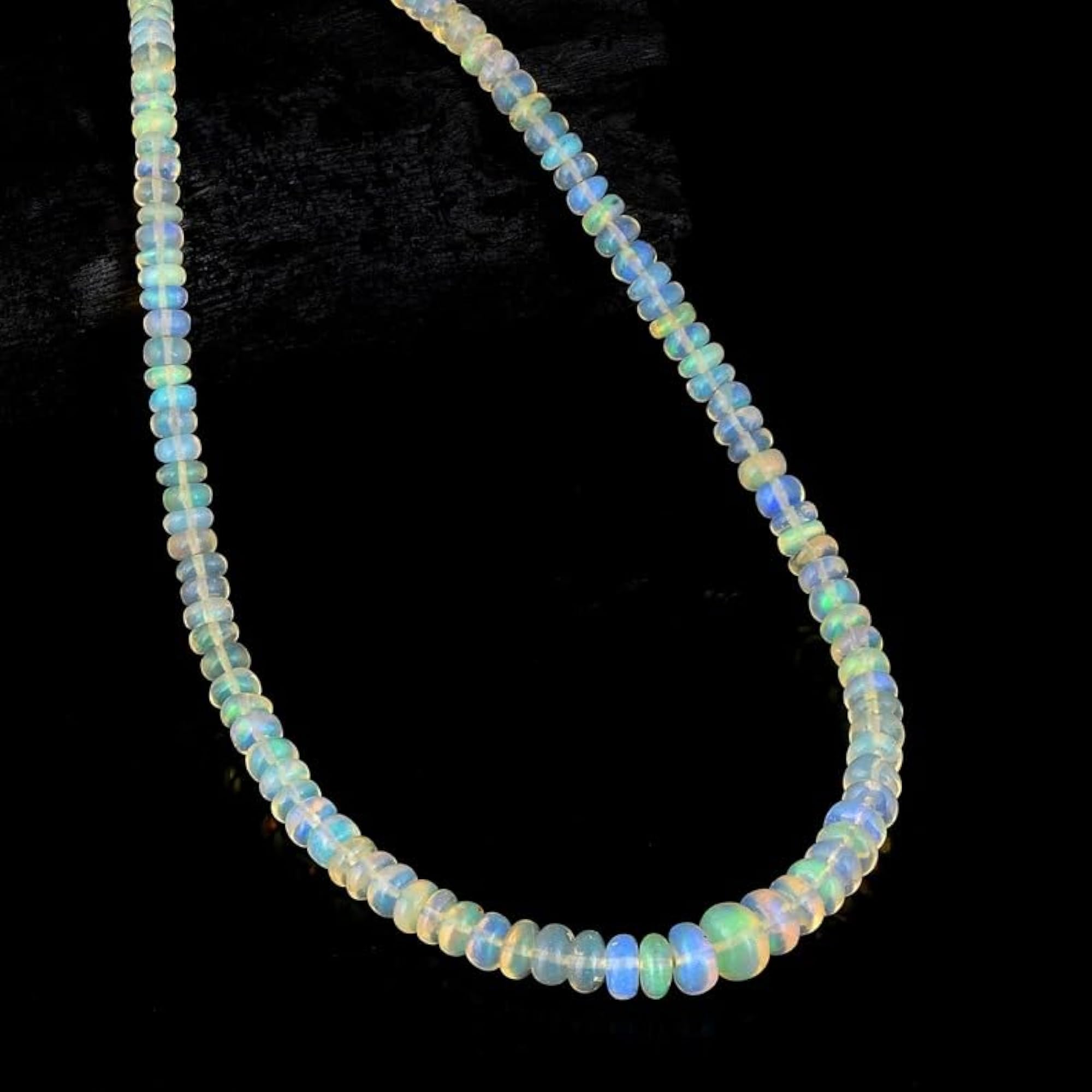 Unisex 925 Sterling Ethiopian Opal Adjustable Necklace