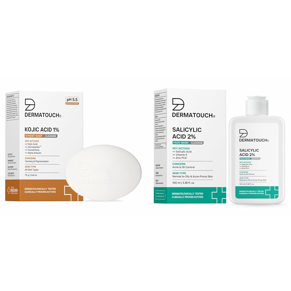 DERMATOUCH Kojic Acid 1% Soap with Glutathione & Alpha Arbutin 75g & Salicylic Acid 2% Face Wash 100ml-image-7
