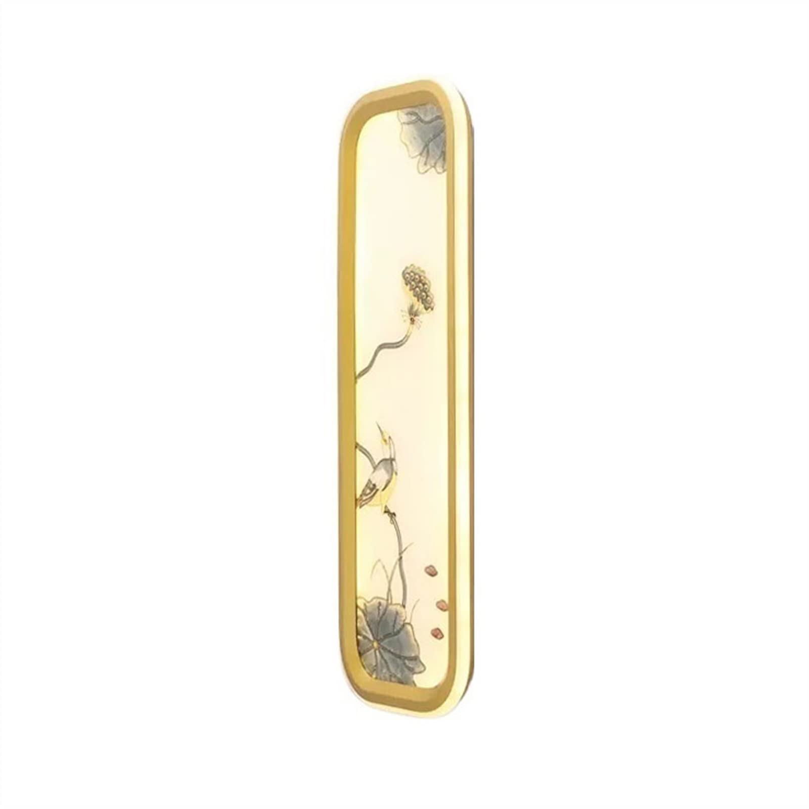 Yinj9562fg Living Room Exquisite Enamel Decorative Wall Lamp Bedroom Bedside Rectangular Narrow Porch Lighting Fixture Decor(Gold)