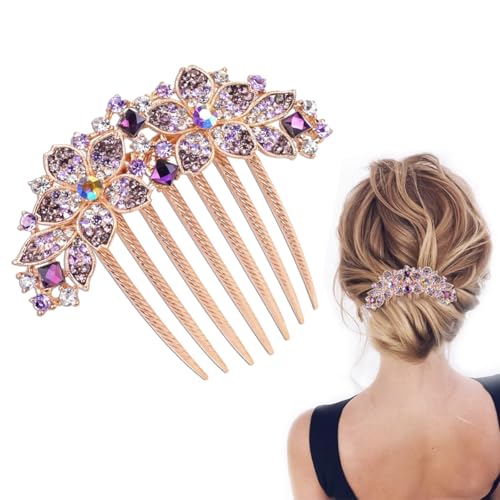Image of Hair Clips 7 Claws Hair Clamp Non-slip Comb Rhinestone Hairpins Pearls Design Women Hair Clips Rhinestone Hair Clip Gift for Women Ladies Gift