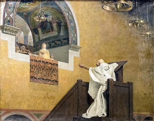 Tableau Jean-Paul Laurens Saint Jean Chrysostome toile salon