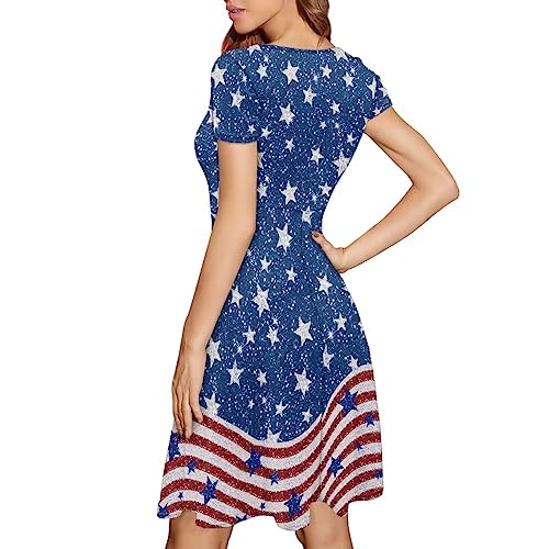 Image of Biyejit Women's Summer Casual Short Sleeve T-Shirt Swing Dress Crew Neck Plus Size S-4XL
