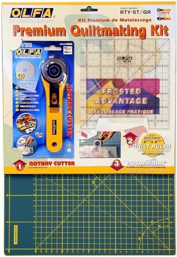 Olfa Rty-St/Cg Kit de patchwork avec cutter rotatif, règle et fond de découpe