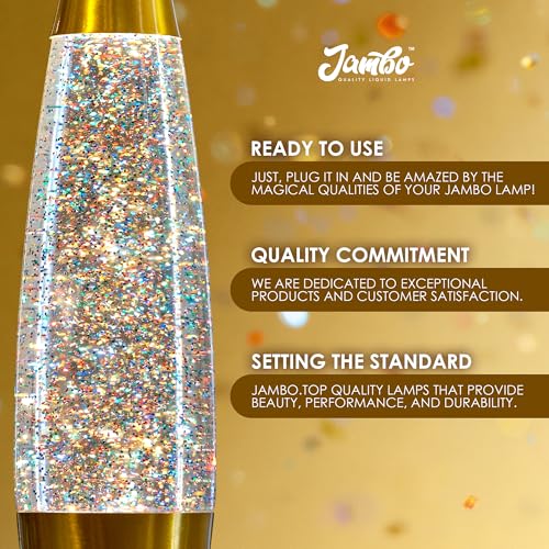 Image of Jambo 16-Inch Motion Lamp (Rainbow Glitter, 16 inch) I Beautiful Liquid Lamp I Entertaining for Adults and Kids