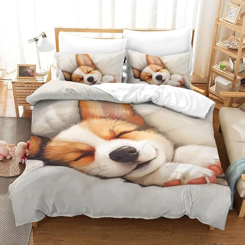 Housse de couette chien 220x240 impression 3D textile microfibre premium - 3