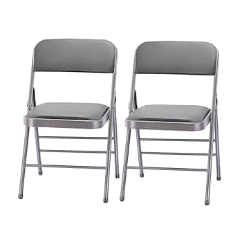 TUBULAR STEEL FOLDING CHAIR グレー2脚 TUBULAR STEEL FOLDING CHAIR グレー2脚
