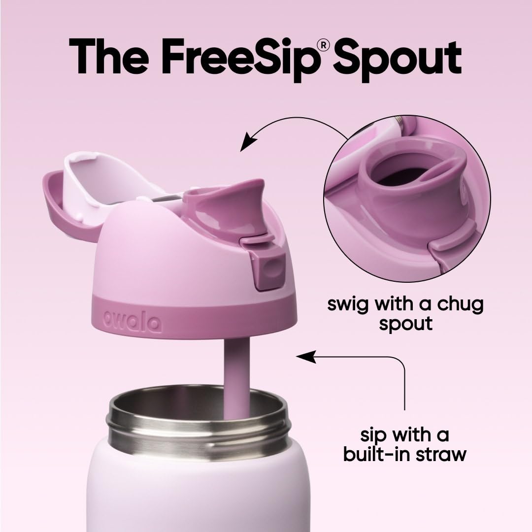 Owala FreeSip Isolierte Edelstahl Trinkflasche mit Strohhalm, 945 ml – BPA-frei, optimal für Sport, Fitness, Outdoor und Reisen, Lilac You A Lot