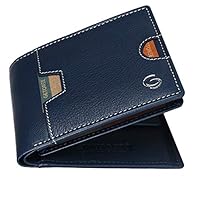 GETOREE Florence RFID Blocking Leather Wallet for Men (Blue)