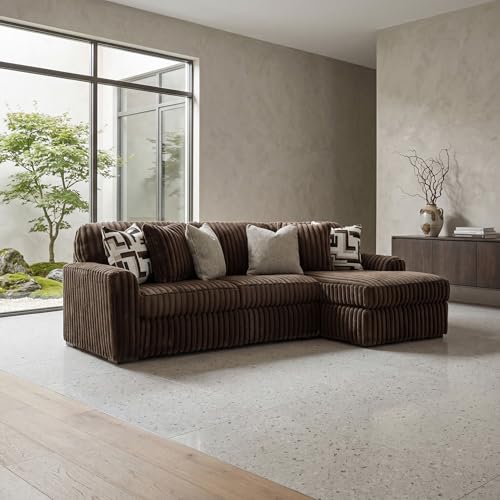 Image of Signature Design by Ashley Midnight-Madness Casual Right-Arm Facing 2-Piece Sectional Sofa with Chaise and Reversible Cushion, Dark Brown