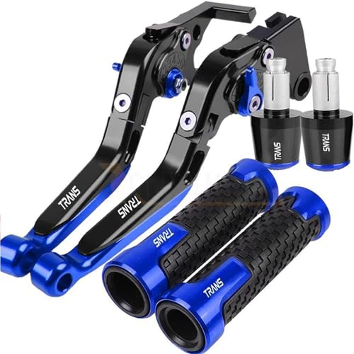 Palancas de embrague ajustables y puños antideslizantes para moto Honda TRANSALP 600 azul