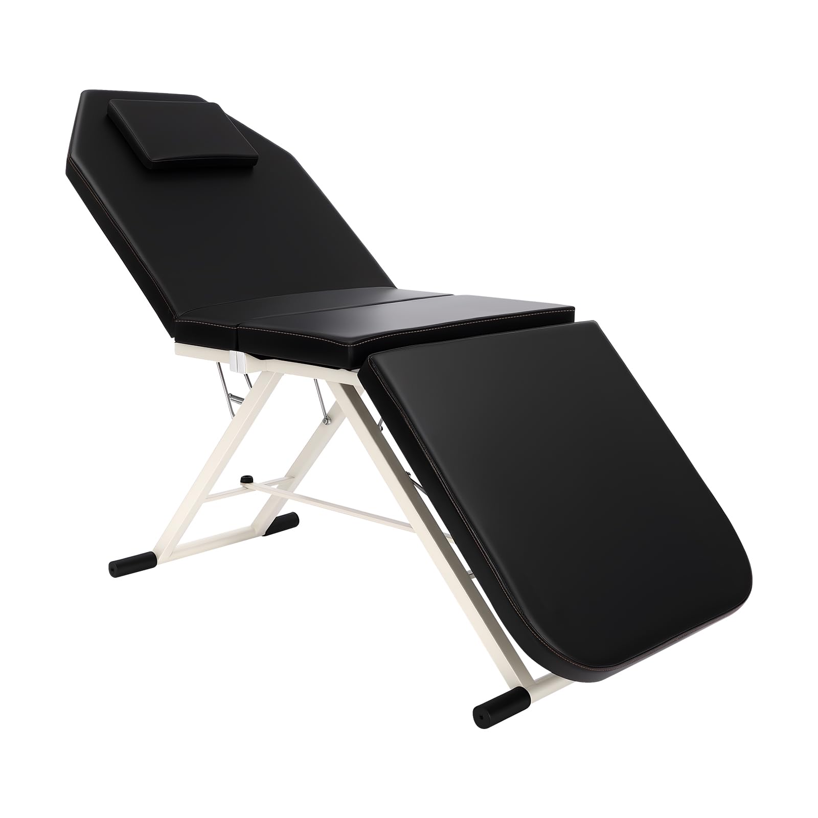 Table de massage pliable avec dossier/repose-pieds réglable – Chaise de traitement professionnelle et stable, capacité de charge de 250 kg, oreiller et trou de respiration inclus (182 x 60 cm