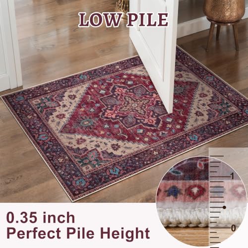 Image of Tangsoo Oriental Small Area Rugs for Entryway, Non Slip 2x3 Washable Rug