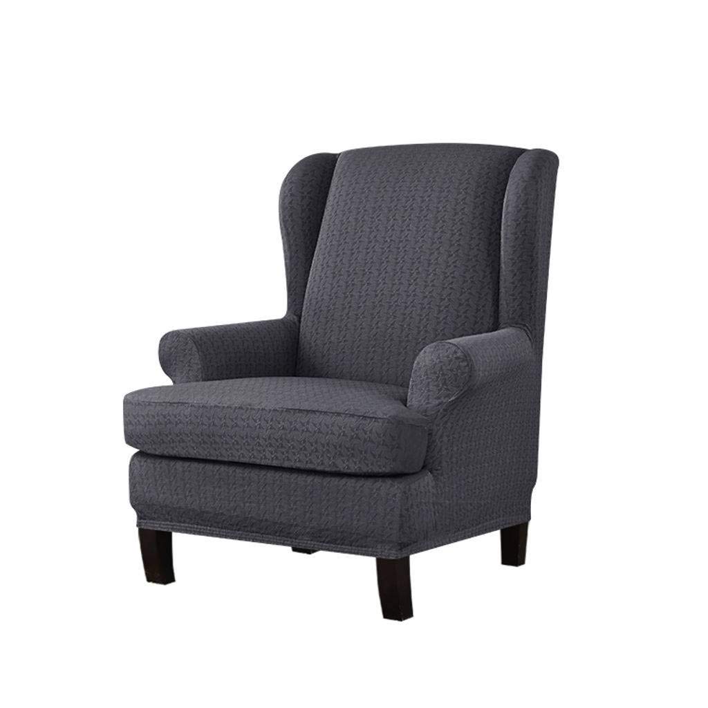 ウィングチェアカバー 椅子カバー ソファーカバー ジャカード生地 グレー Amazon｜ストレッチジャカードウイングバックチェアカバー, 家具