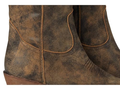 Steve Madden Women's Albany Fashion Boot, Brown Distressed, 9.5