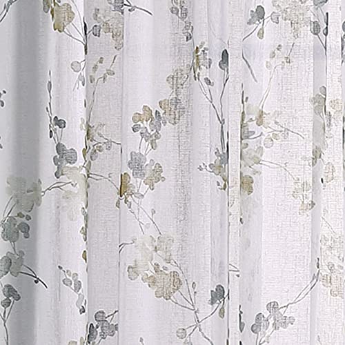 Dkny Wallflower Sheer Window Curtains For Living Room Rod Pocket Panel Pair, 50 X 84 Inch, Gold #TOP3